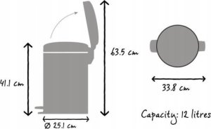 Brabantia Brabantia Pedal Bin Newicon 12 L Dreamy Blue 7
