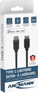 Kabel USB Ansmann USB-C - Lightning 1.2 m Czarny (1700-0106) 2