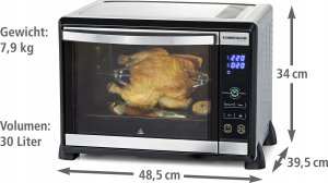 Mini piekarnik Rommelsbacher baking and barbecue BGE 1580 / E, mini-oven (stainless steel) 3