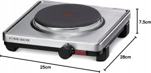 Rommelsbacher hotplate AK 1599 (stainless steel / black) 2