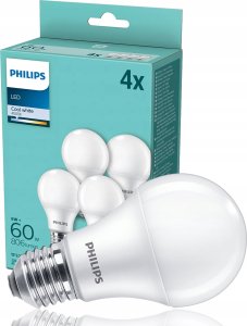 Philips Philips LED Lamp E27 4-Pack 60W 4000K 3