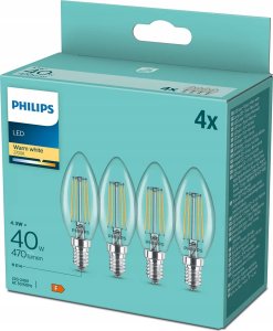 Philips Philips LED Lamp E14 4-Pack 40W 2700K Filament candle 6