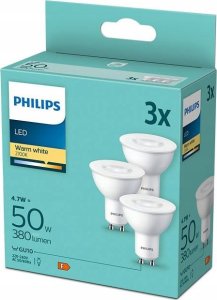 Philips Philips LED Spotlight GU10 WW 3-Pack  50W 2700K 2