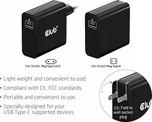 Zasilacz do laptopa Club 3D Club3D Ladegerät   1xUSB Typ C               PD 140W, GaN retail 7