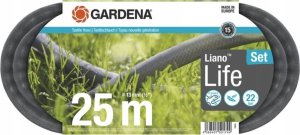 Gardena Gardena Textile Hose Liano Life 1/2, 25 meter set (dark grey/orange, model 2023, incl. cleaning nozzle, 2 tap connectors) 1