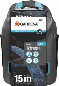 Gardena Gardena Textile Hose Liano Xtreme 1/2, 15 meter set (dark grey/orange, model 2023, incl. cleaning nozzle, 2 tap connectors) 1