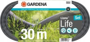 Gardena Gardena Textile Hose Liano Life 1/2, 30 meter set (dark grey/orange, model 2023, incl. cleaning nozzle, 2 tap connectors) 1