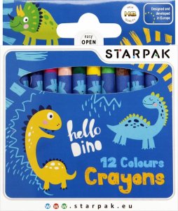 Starpak KREDKI WOSK 12KOL DINO STK 12/144 2