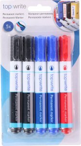 Topwrite Topwrite - Marker do tablic suchościeralnych 3 szt. (czarny) 3