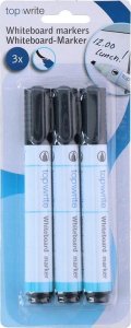 Topwrite Topwrite - Marker do tablic suchościeralnych 3 szt. (czarny) 7