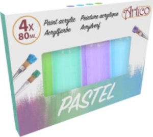 Artico Artico - Zestaw farb pastelowych akrylowych w tubkach 80 ml 4 kolory (Zestaw 2) 3