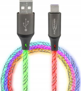 Kabel USB Ansmann Ansmann USB-A / USB-C Cable with LED Lighting 100cm 1700-0158 1