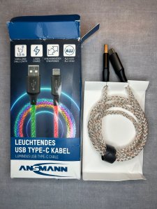 Kabel USB Ansmann USB-A - USB-C 1 m Wielokolorowy (1700-0158) 7