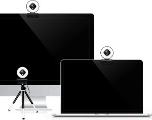 Kamera internetowa LogiLink Webcam FHD 76° Dual-Mikro Autof. Światło pierścieniowe Statyw 4