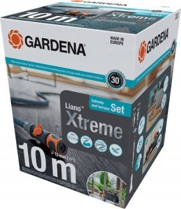 Gardena GARDENA Textile Hose Liano Xtreme 1/2", 10 meter set + indoor adapter (dark grey/orange, model 2023, incl. watering nozzle, control valve) 1