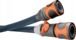 Gardena GARDENA Textile Hose Liano Xtreme 1/2", 10 meter set + indoor adapter + bag (dark grey/orange, model 2023, incl. watering nozzle, control valve) 1