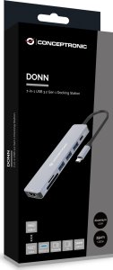 Adapter AV Conceptronic CONCEPTRONIC Dock USB-C->HDMI,USB3.0,100WPD  7-in-1 0.25m gr 3