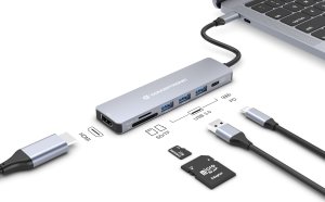 Adapter AV Conceptronic CONCEPTRONIC Dock USB-C->HDMI,USB3.0,100WPD  7-in-1 0.25m gr 5