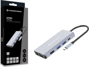 Adapter AV Conceptronic CONCEPTRONIC Dock USB-C->HDMI,USB3.0,100WPD 10-in-1 0.25m gr 2