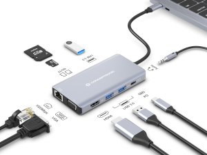 Adapter AV Conceptronic CONCEPTRONIC Dock USB-C->HDMI,USB3.0,100WPD 10-in-1 0.25m gr 5
