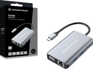 Adapter AV Conceptronic CONCEPTRONIC Dock USB-C->HDMI,VGA,GbE,3xUSB3.0,100WPD0.25mgr 2
