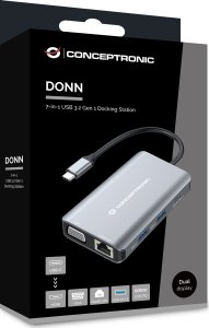 Adapter AV Conceptronic CONCEPTRONIC Dock USB-C->HDMI,VGA,GbE,3xUSB3.0,100WPD0.25mgr 3