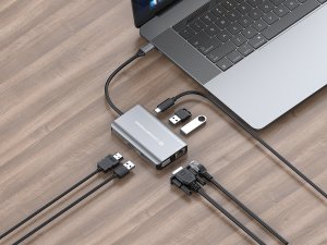 Adapter AV Conceptronic CONCEPTRONIC Dock USB-C->HDMI,VGA,GbE,3xUSB3.0,100WPD0.25mgr 6