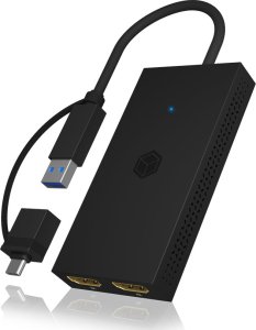 Icy Box Splitter IcyBox mobiler USB 3.2  zu Dual HDMI retail 3