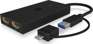 Icy Box Splitter IcyBox mobiler USB 3.2  zu Dual HDMI retail 5