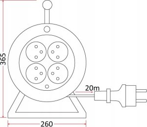 Rum-Lux Przedłużacz szpulowy 20m bębnowy guma 3x2,5 PSG/4-3-20 Rum-Lux 7
