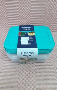 Sistema Pojemniki do przechowywania żywności Nest-It - zestaw 5 sztuk (Aqua) 5