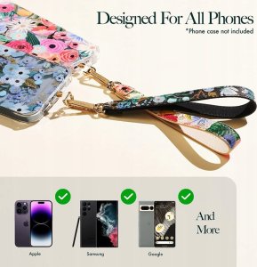 Rifle Paper Rifle Paper Phone Wristlet - Uniwersalna smyczka do telefonu (Garden Party Blue) 8