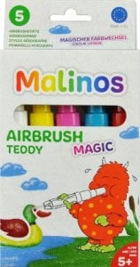 Malinos Malinos Airbrush Stifte Magic Teddy     5Farben+Schablone 5+ 1