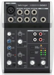 Kolumna Behringer Behringer 502S - 5-kanałowy kompaktowy mikser analogowy z interfejsem USB zaprojektowany specjalnie do obsługi podcastów, streamowania oraz nagrywania w domu 4