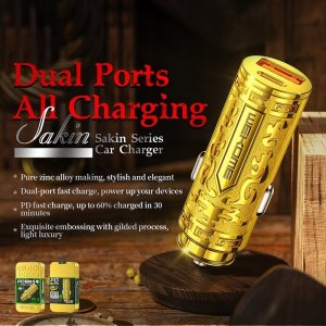 Ładowarka Wekome WEKOME WP-C37 Sakin Series - Ładowarka samochodowa USB-C & USB-A Fast Charging PD 20W (Złoty) 2