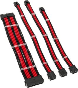 Kolink Kolink Core Standard Braided Cable Extension Kit - Jet Black/Racing Red 2