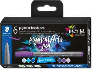 Staedtler STAEDTLER MultiInk Pigment Arts brush pen 6er-Set blues&viol retail 1