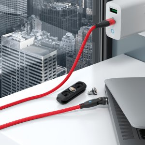 Kabel USB Realpower USB-C - USB-C 1 m Czerwony (439625) 3