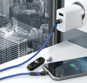 Kabel USB Realpower USB-A - USB-C + microUSB + Lightning 1 m Niebieski (439652) 5