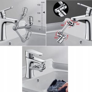 Bateria umywalkowa Noveen Przedłużka ruchoma kran XL1063 silver 4