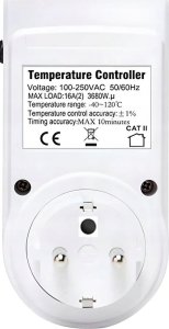 Eurokomp Termostat z gniazdem 230V E6185 6