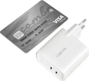 Ładowarka LogiLink Logilink Steckdosenadapter, 2x USB-C, GaN, 40W 5