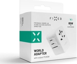 Ładowarka Fixed ładowarka / adapter podróżny 3xUSB-C/ 2xUSB-A 65W biały 14