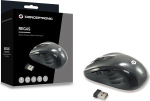 Mysz Conceptronic Optical Wireless 6-przyciskowa Travel USB mysz czarny 5