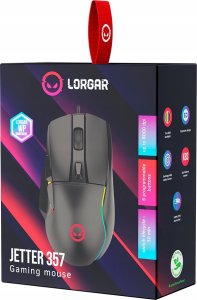 Mysz Lorgar LORGAR Mouse Jetter 357   8000DPI/RGB/6 Buttons/USB/Black retail 8