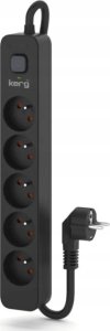 Listwa zasilająca Kerg Urządz. zas.-zabezpiecz. KERG z wyłącznikiem-5 gniazd-czarny-3m-16A-H05VV-F-3x1,5mm2 2