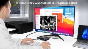Przełącznik Unitek UNITEK PRZEŁĄCZNIK KVM 4X USB-A 5GBPS, AKTYWNY 3