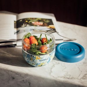 Quokka Quokka Bubble Food Jar - Pojemnik na żywność / lunchbox 770 ml (Blue Peonies) 2