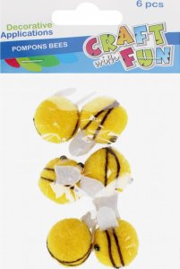 Craft with Fun OZDOBA DEK POMPON PSZCZOLKA 6SZT 3CM CF 12/144 1