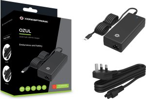 Ładowarka Conceptronic CONCEPTRONIC Ladegerät 1Port 100W GaN,USB-C   UK Stecker  sw 4